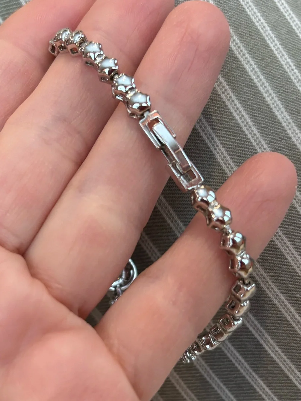 Teardrop Halo Tennis Bracelet - Silver tone with Clear Crystals Fashion Jewelry
